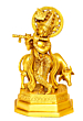 BRASS KRISHNA WITH COW 10 INCH