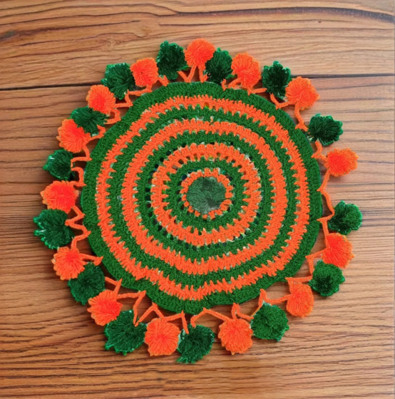 Handmade Crochet Thalposh | Multicolor