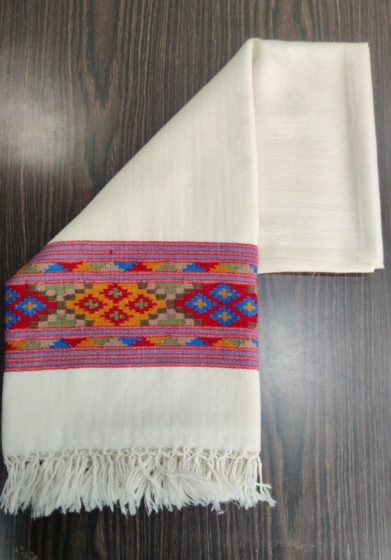 White Merino Kullu Shawl