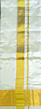 Handcrafted Salem Handloom Silk Dhoti with Tower Zari Border| Cream |  AT 4779