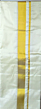 Handcrafted Salem Handloom Silk Dhoti with Tower Zari Border| Cream |  AT 4779