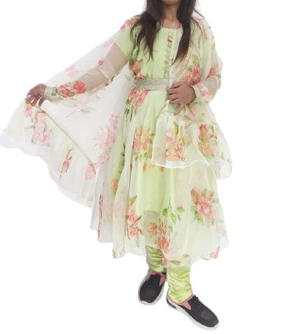 Girls Frock Sea Green