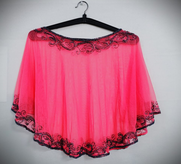 Handcrafted Zari Work Ponchu for Women | Pink | Size - M