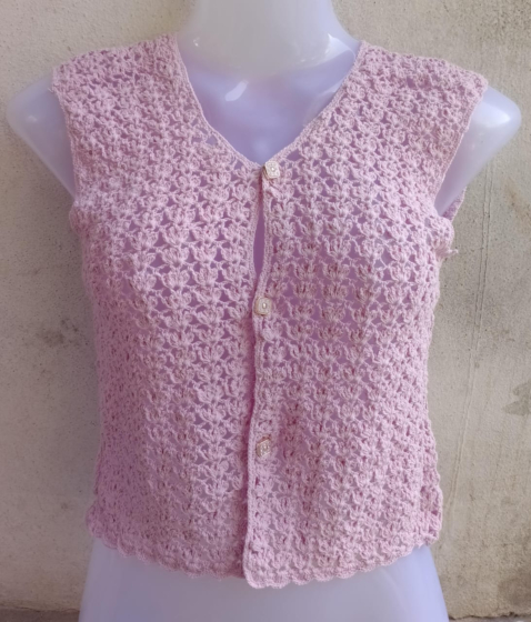 Crochet Sleeveless Top | Pink