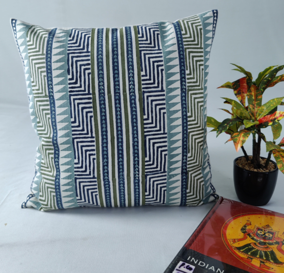 Block Printed Cotton Cushion Covers | Set of 2 | Allover Pattern