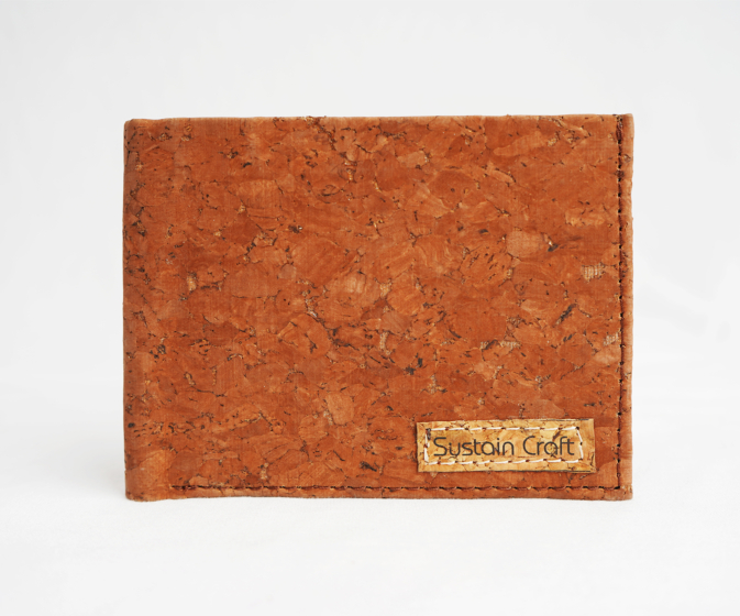 Mens Cork Wallet  Handmade Vegan Bi Fold Wallet