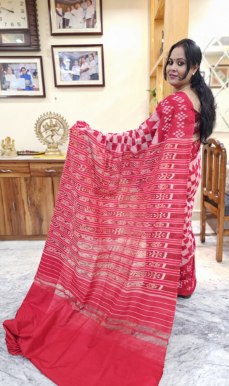 Silk Cotton Mercerize Khandua Saree with Blouse