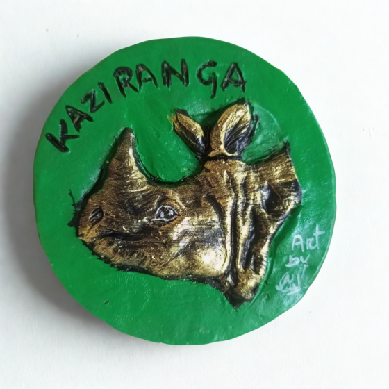 Terracotta Kaziranga Rhino magnet