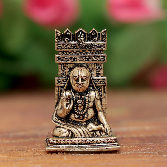 Mini Brass Raghvendra Swami Idol for Home Temple & Gift BH12433