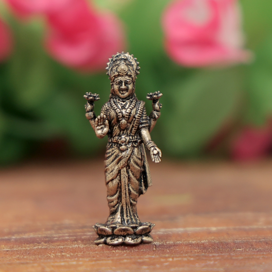 Brass Maa Lakshmi Murti for Home Temple, Pooja & Gift BH12385