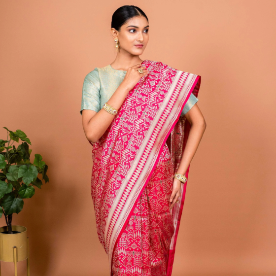 Gul Handwoven Banarasi Silk Saree in Red