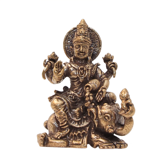 Mini Brass Gaj Lakshmi Idol for Home Temple, Vastu & Gift BH12440