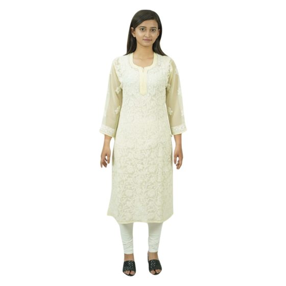 White Chikankari Kurti 