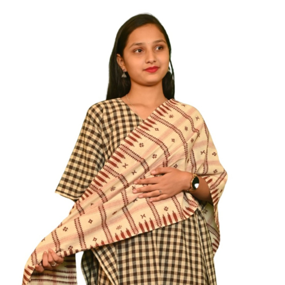 Natural Dyed Kotpad Cotton Dupatta | Tribal Handloom, Odisha