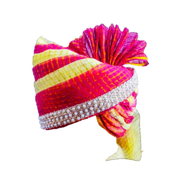 Red and Crime Yellow Long Tail Jodhpuri Safa