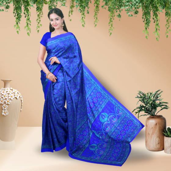 Silk Fabric Saree | Unstitched Blouse 