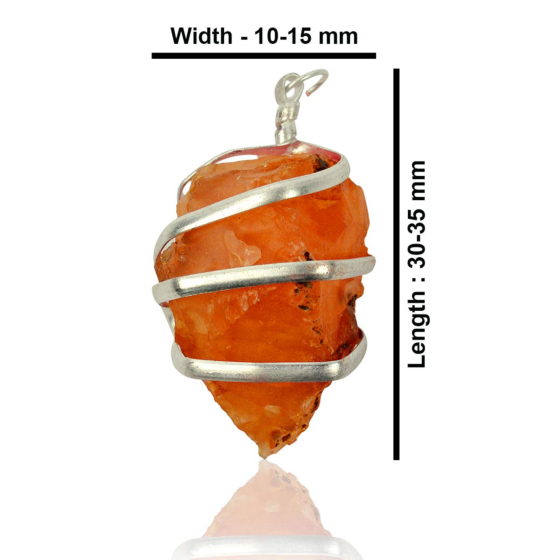 Carnelian Wire Wrapped Crystal Stone Pendant
