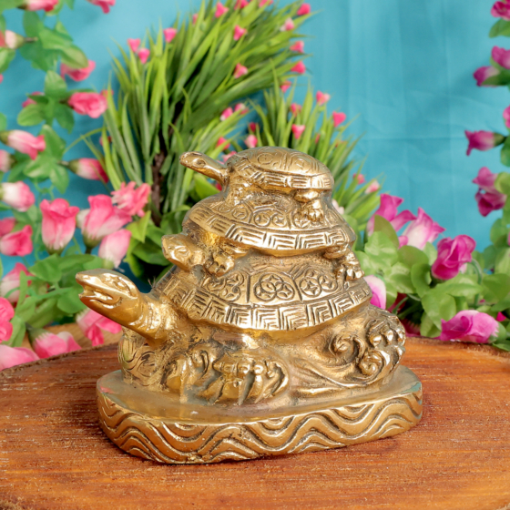 Brass Tortoise Figurine for Home Decor, Office Desk & Feng Shui BH11964