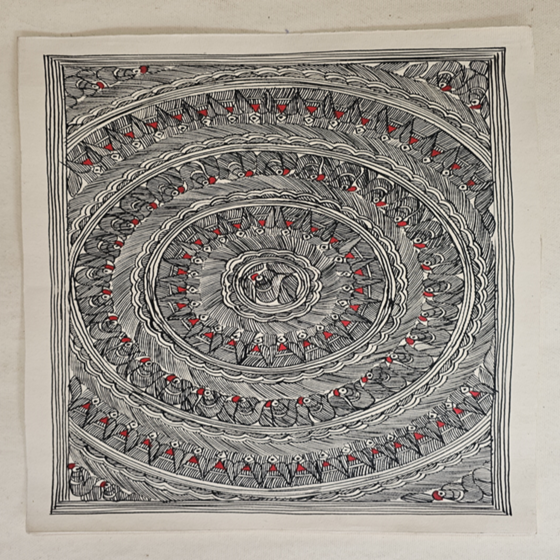 Handcrafted Mandala Madhubani Painting