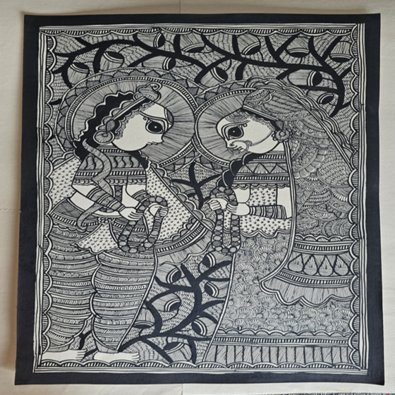 Handmade Ram Sita Swayamvar Madhubani Painting