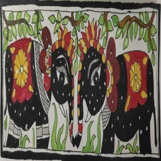 Hand-painted paper bookmark