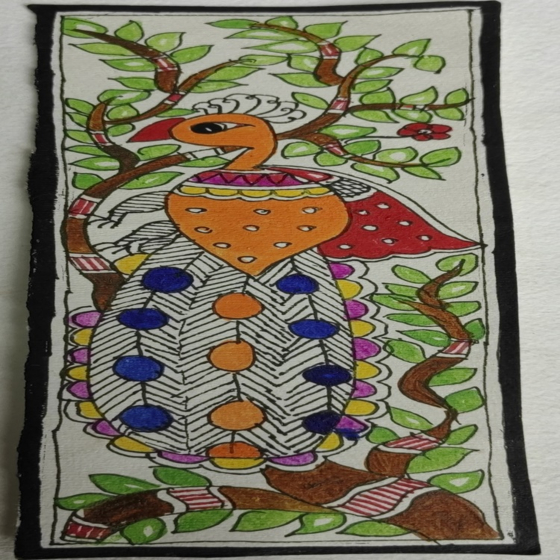 Hand-painted paper bookmark