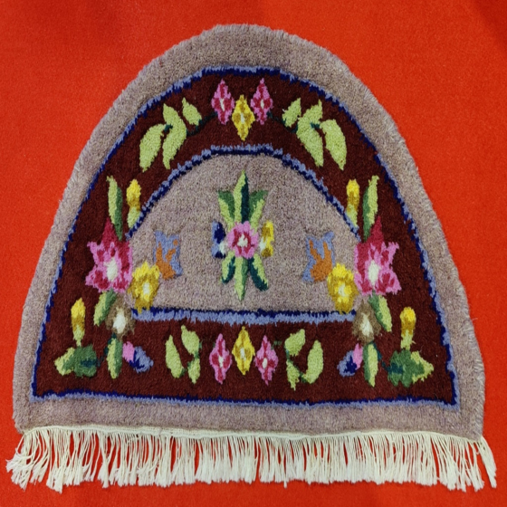 Half-Circle Handmade Doormat with Floral Designs I Multicolour