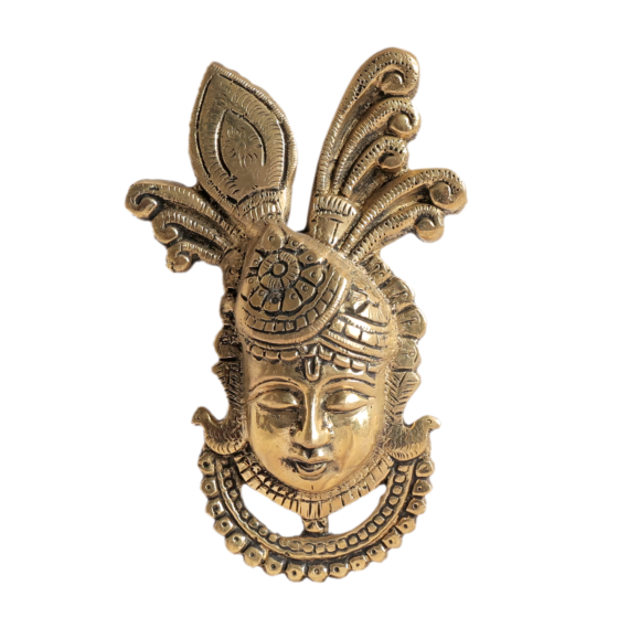 Brass Shreenathji Wall Hanging for Home Decor | Decorative Shrinathji Wall Art for Pooja Room & Entrance, BH11222