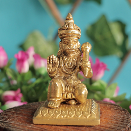 Brass Hanuman Idol | Lord Hanuman Brass Statue for Home Temple & Vastu Decor BH11305