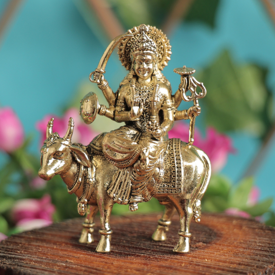 Brass Meldi Maa Idol | Meldi Mata Brass Murti for Home Temple & Pooja Decor,BH11314