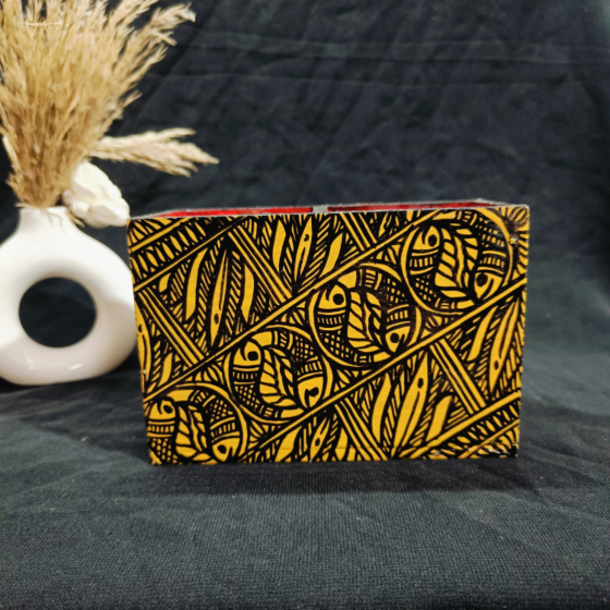Golden Fish Painting Stationery Organiser