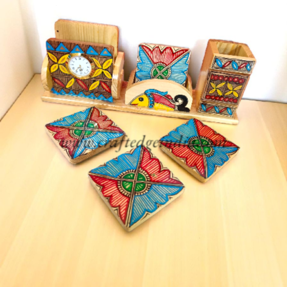 double fish  Painting  Desk Organiser