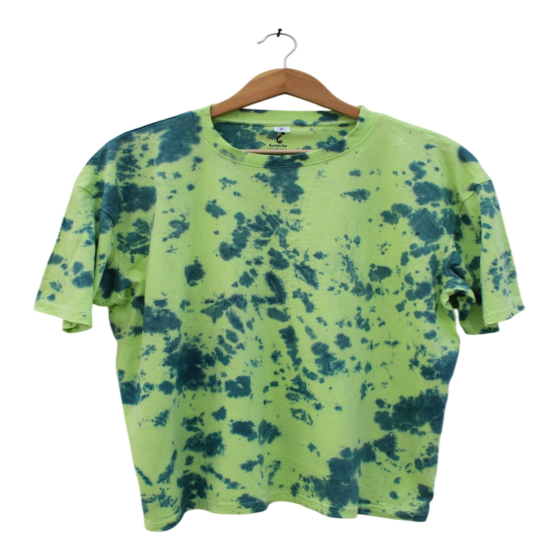Stylish Tie-Dye T-Shirt in Green - 100% Cotton Bio Wash 