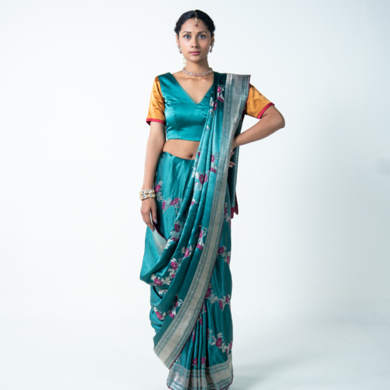 Mohini  Turquoise Banarasi Saree for Women