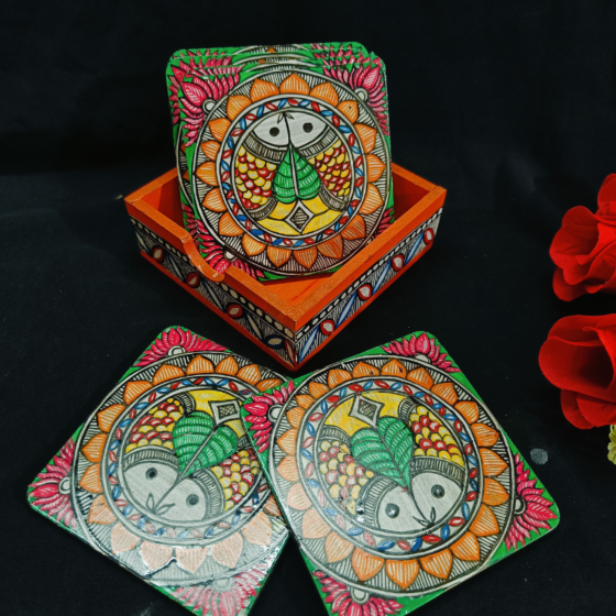 Double Fish Painting Coaster