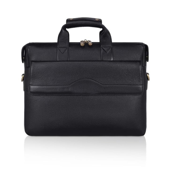 Genuine Leather Laptop Bag With Adjustable Shoulder Straps  
