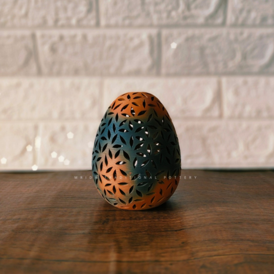 Handmade Terracotta Coconut T-Light Holder|Multicolour