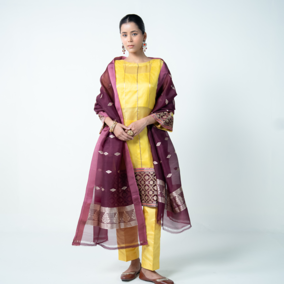 Vihaan Yellow Ethnic Suit