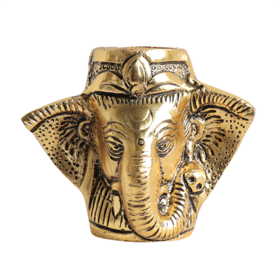 Metal Ganesha Pen Stand for Office Desk | Decorative Ganpati Pen Holder for Home & Study Table BH11650