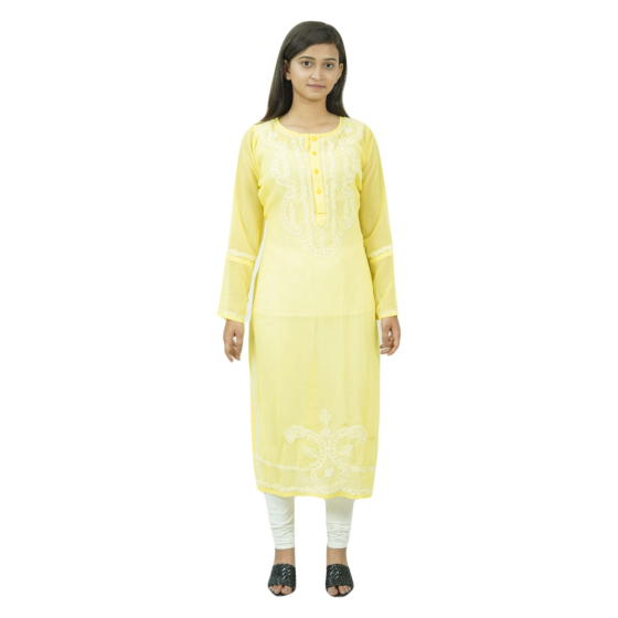 Georgette Yellow Kurti