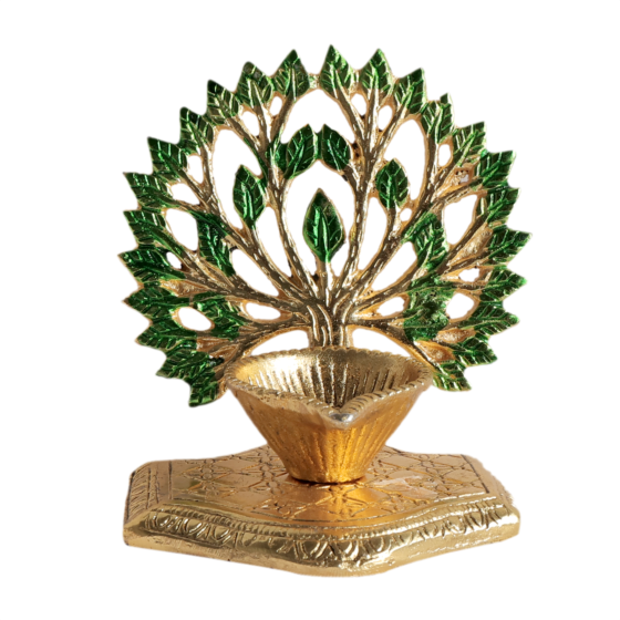 Metal Diya for Pooja & Home Decor | Decorative Oil Lamp for Temple & Diwali Decoration BH11629