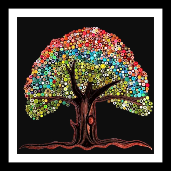 COLOURFUL TREE PHOTO FRAME