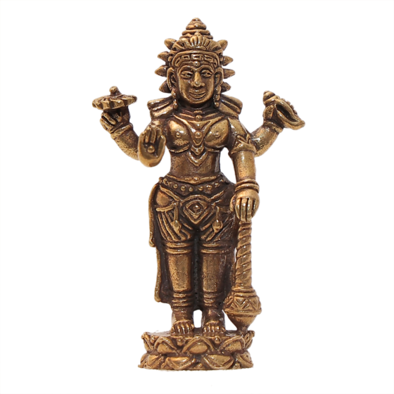 Mini Brass Vishnu Idol for Home Temple, Pooja & Gift BH12444