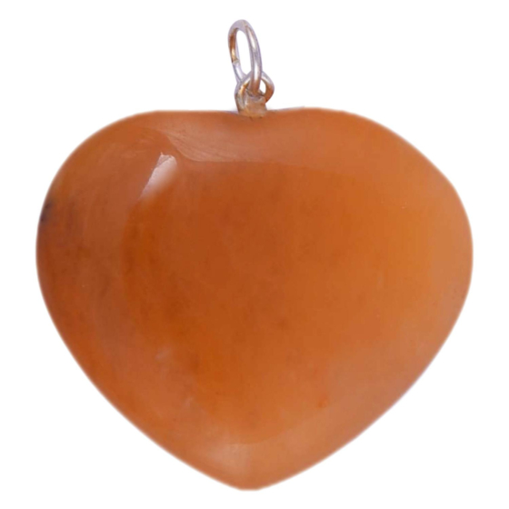 Handmade Red Aventurine Heart Pendant for Reiki Healing