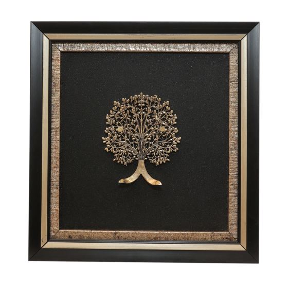 Brass Banyan Tree Wall Hanging Frame for Home, Office & Gift BHF12422