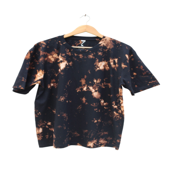 Stylish Tie-Dye T-Shirt in Black and Brown