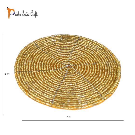Handmade Beaded Tea Coasters | Set of 6