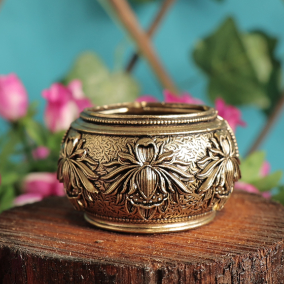 Brass Candle Stand for Home Decor | Decorative Brass Diya Holder | Pooja & Tealight Candle Stand