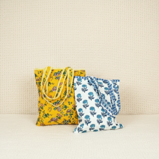 Floral Printed Cotton Bag