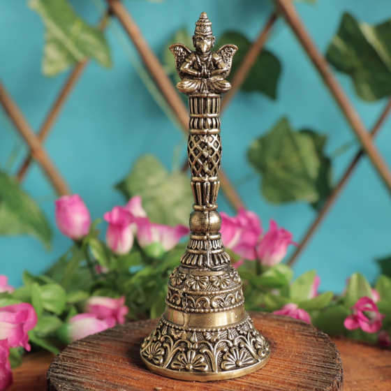 Brass Pooja Bell | Solid Brass Ghanti for Mandir BH11878